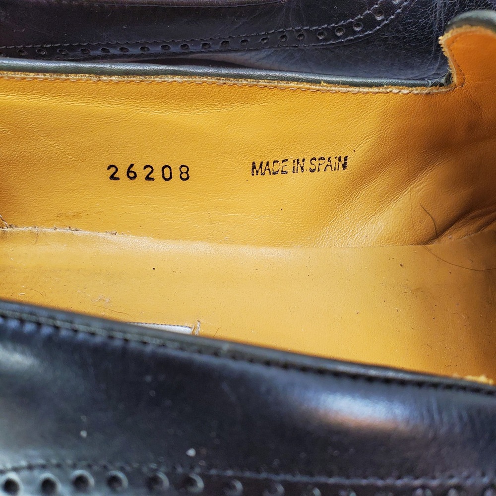 Mezlan Havana‎ 404M Mens Black Leather Tassel Loafers Wingtip Brogue Spain 11 M - Picture 7 of 13